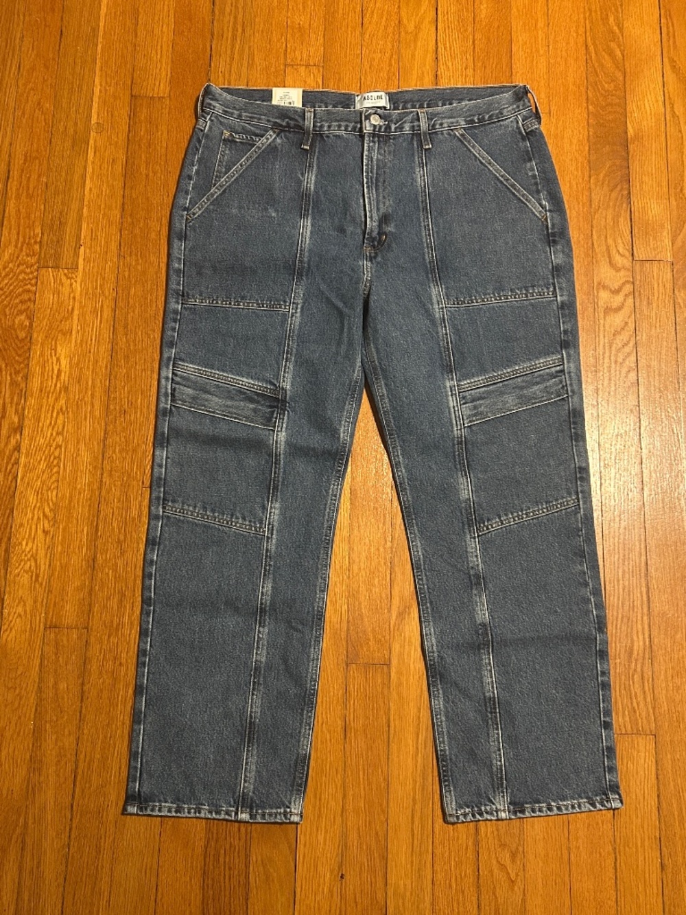 NWT AGOLDE Cooper Cargo Jeans Dark Wash Womens 34